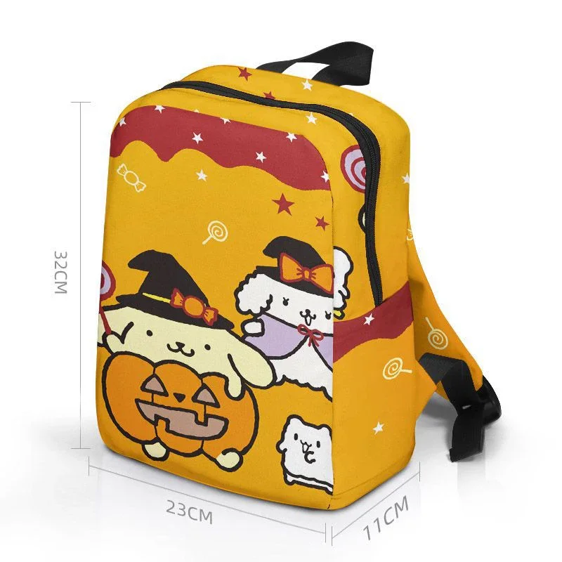 Sanrio pompurin mochila escolar olá kitty kawaii bookbag pequeno diabo animação dos desenhos animados lona bonito anime mochila