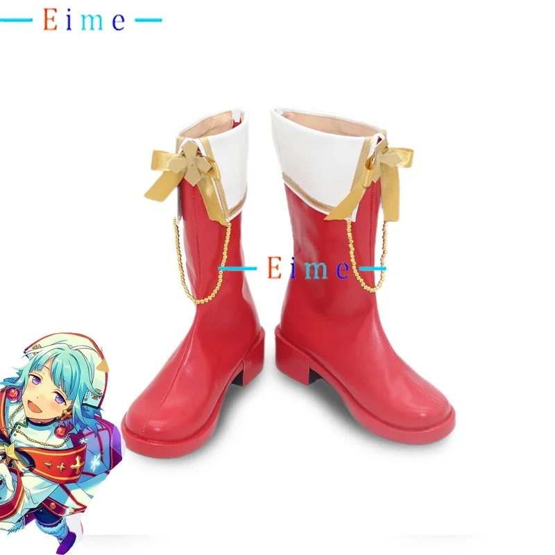 Shino Hajime Cosplay Shoes Anime Accessories Ensemble Stars Cosplay Props PU Leather Shoes Halloween Party Red Boots Custom Made