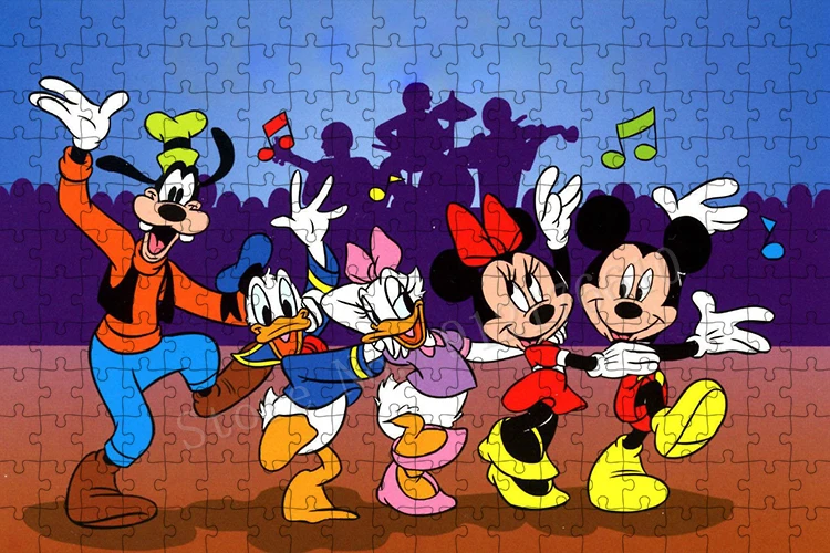 Kerst Disney Mickey Mouse Puzzel Creatieve Kerstboom Tijd Is Geld Inspirerende Beelden 300/500/1000 Stuks Puzzels