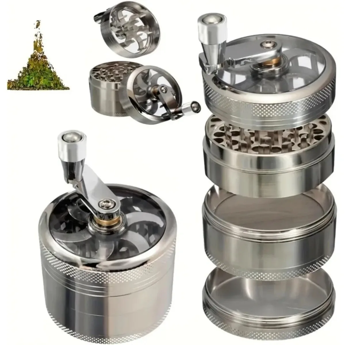 Spice Grinder Hard Spices Metal Dry Crusher Grinder for Nutmeg, Ginger, Rock Salt and Peppercorns Hand Tool 1.9 Inch