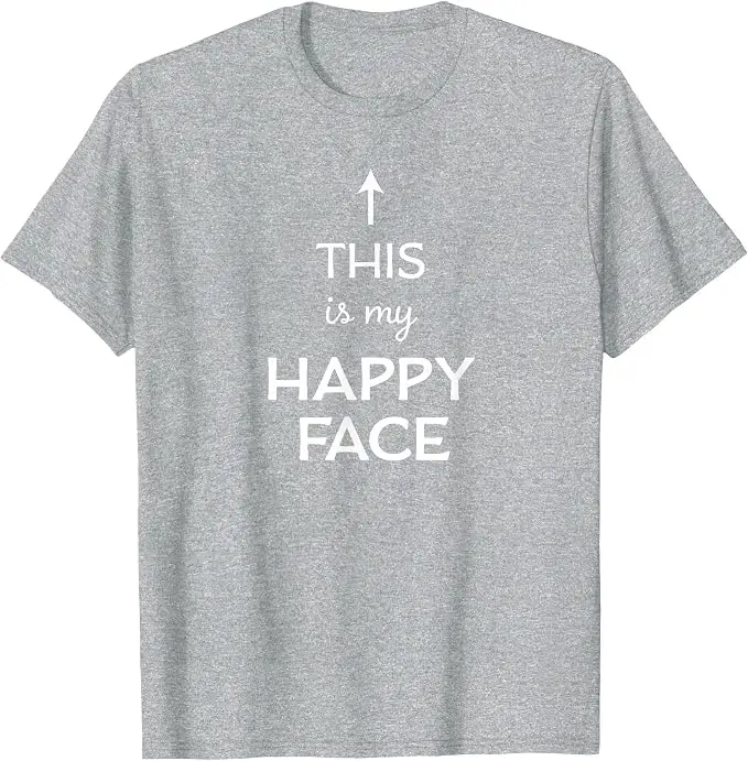 Das ist mein glückliches Gesicht - Herren- und Damen-T-Shirt Y2k Persönlichkeits-Lebensstil-Sprüher-T-Shirt Humor Lustiges Weiches Baumwoll-T-Shirt mit Schriftzügen – Detail 10