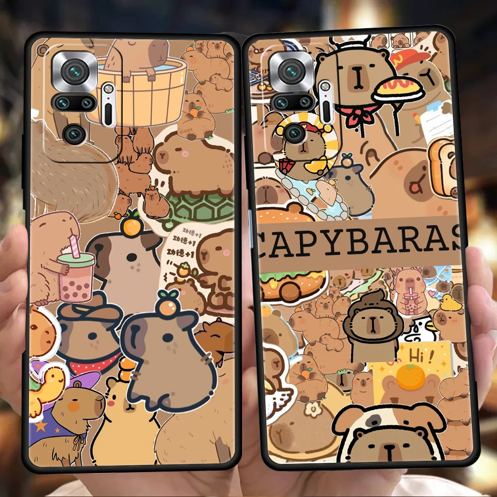 Cute Capybara Phone Case Cover for Redmi 14C 10C Note 14 13 12 10 11 Pro Plus 7 8T K40 K50 Gaming Pro Plus 5G Soft TPU Shell Bag