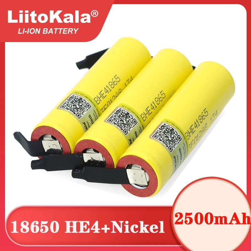 

Liitokala Lii-HE4 2500mAh Li-lon Battery 18650 3.7V Power Rechargeable batteries Max 20A discharge +DIY Nickel sheet