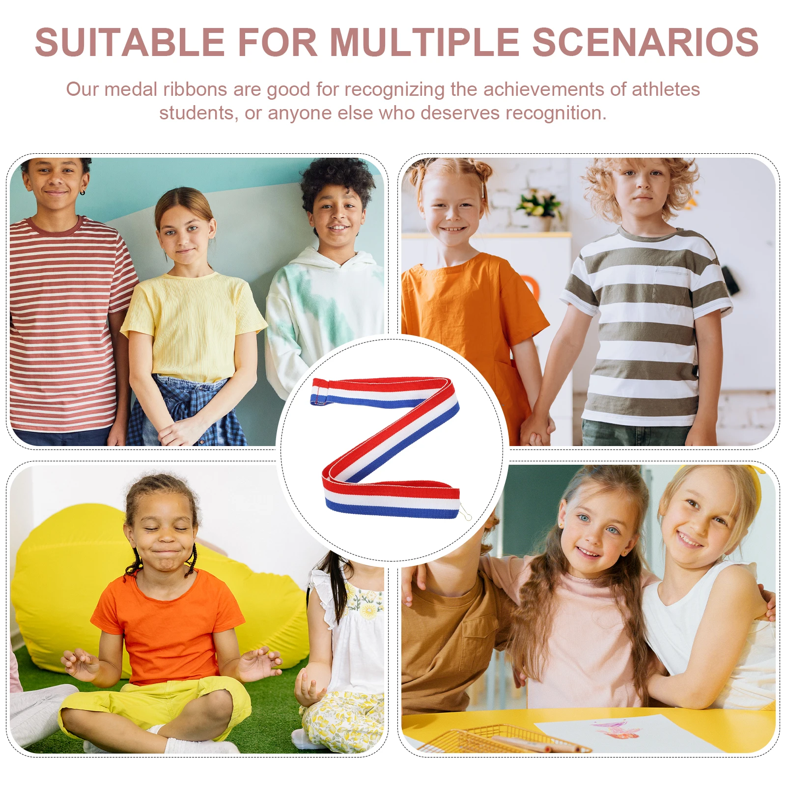 

12 шт. наградных лент-шнурков для медалей с треугольным крючком, для спортивных соревнований, из полиэстера и хлопка, практичные и надежные