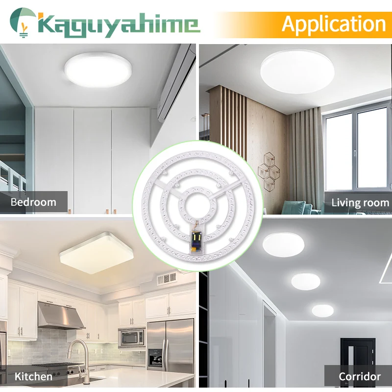 Kaguyahime-Remote Control Magnet Luz de teto LED, Anel Painel, Dimmable magnético, Luz de substituição, 12W, 18W, 24W, 48W, 100W