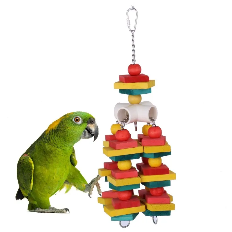 

Factory Outlet for Large and Medium Parrot Supplies Eco-Friendly Wooden Bird Toys Bite and Swing Utensils for Birdcages