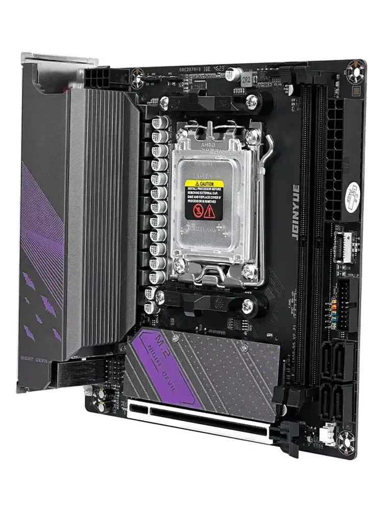 JGINYUE  AM5 Motherboard supports AMD Ryzen 7/8 CPU processors DDR5 dual channel Memory RAM  ITX B650i Night Devil