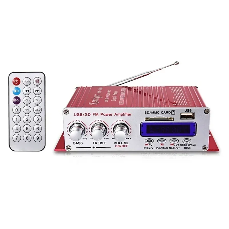 Hi-Fi Car Stereo Amplifier Radio Mp3 Speaker With Fm Lcd Display Power Player For Auto Motorcycle Remote Control