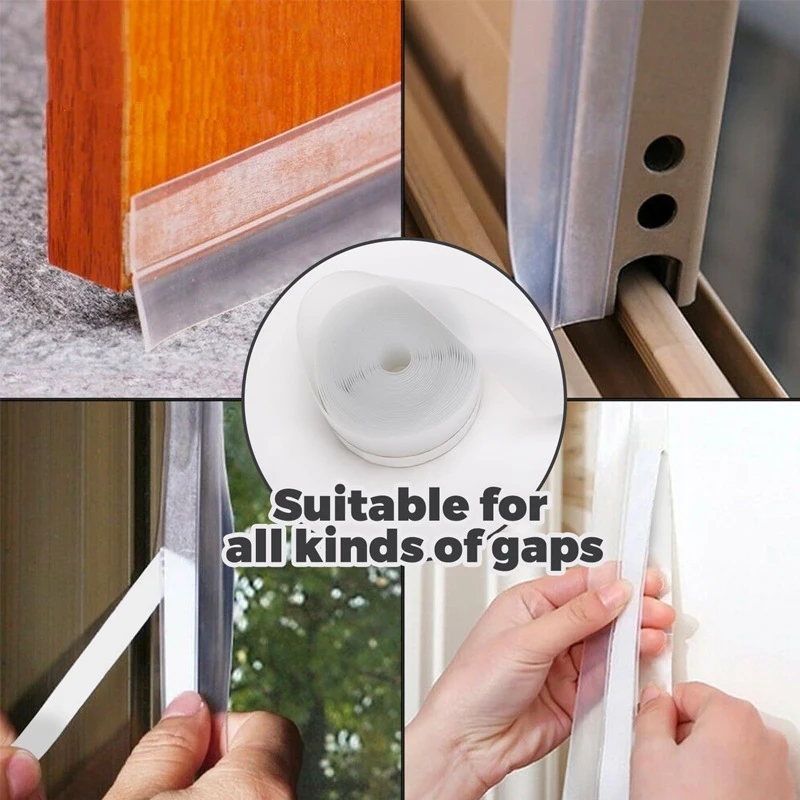 شفافة مصدات الرياح ختم الشريط شرفة نافذة منزلقة مصدات الرياح ختم الشريط #4