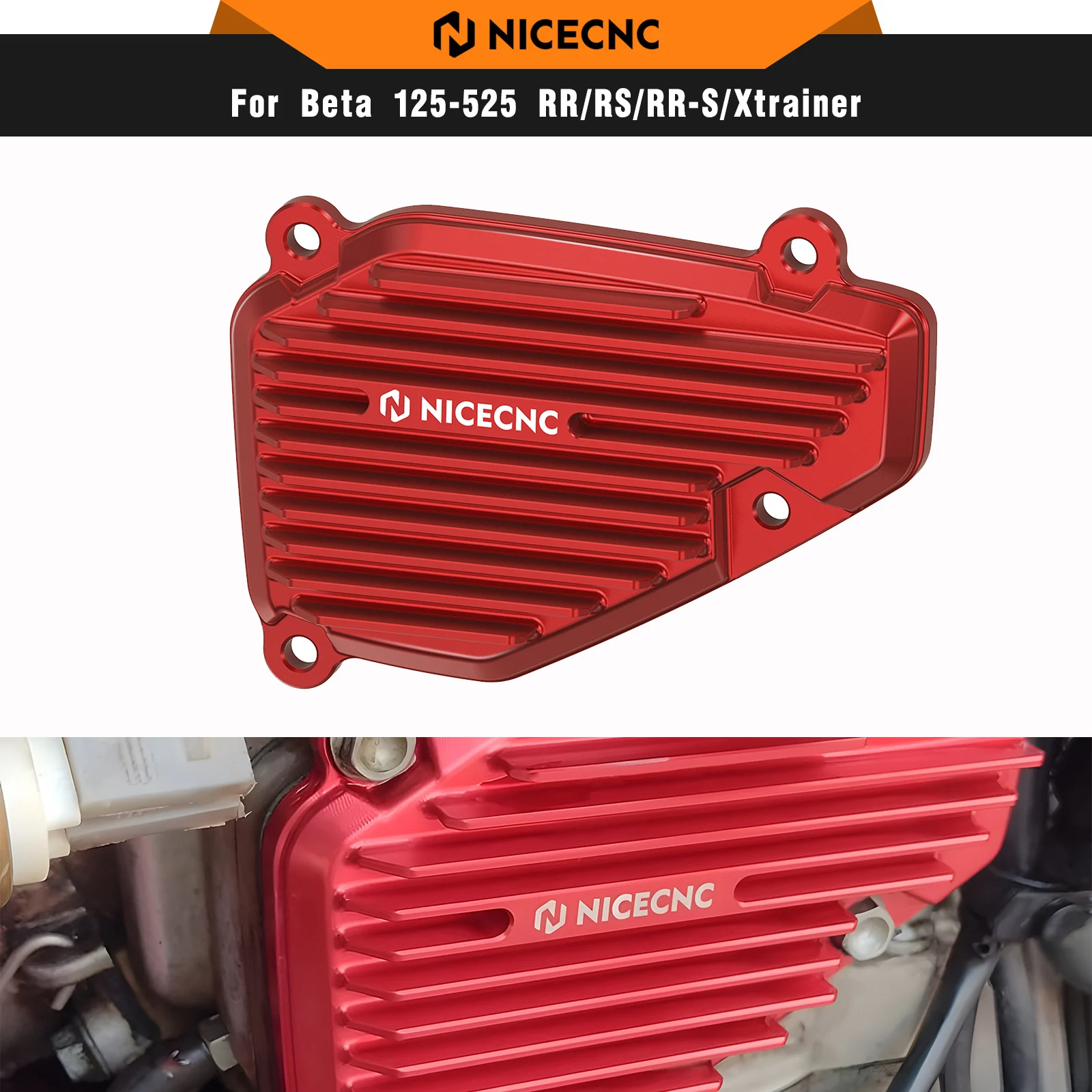 NICECNC Power Valve Cover For BETA RR 250 RR300 XTRAINER 300 X-TRAINER 250 2013-2024 2023 6061-T6 Aluminum Alloy CNC-machined