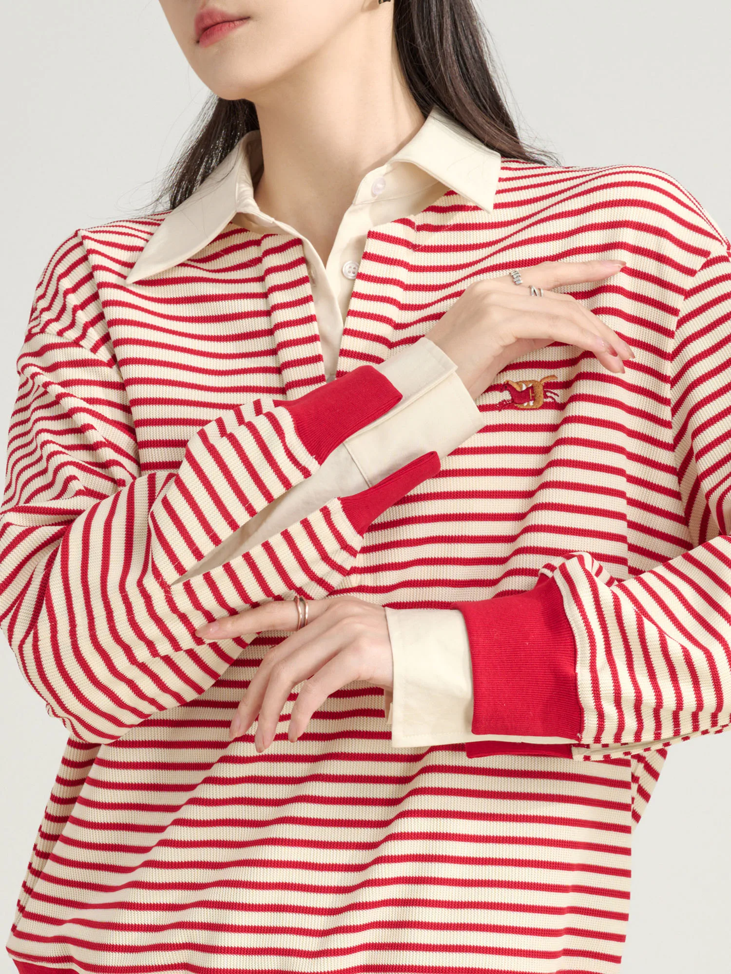 2026 Spring Women's Striped Sweatshirt Casual Long Pullover