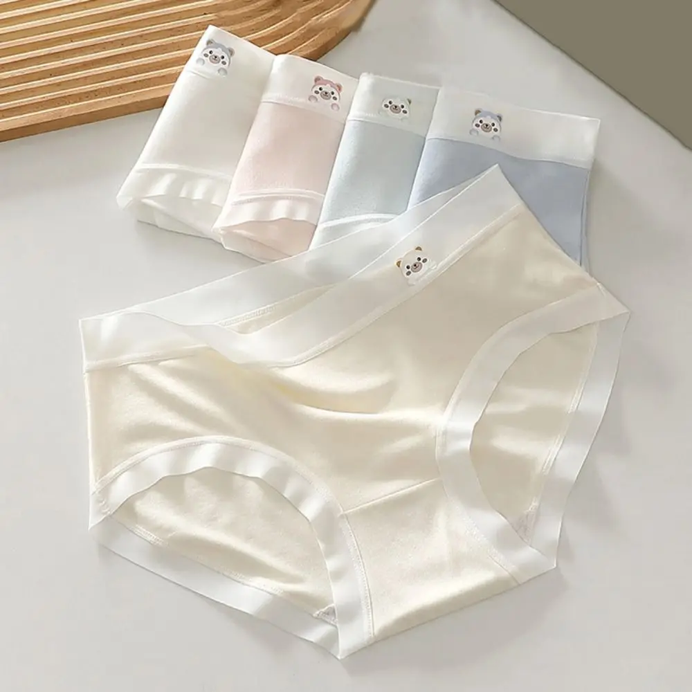 

5PCS Simple Cute Panties for Women Underwear Female Lingerie Seamless Briefs Cotton Crotch Bear Underpants Gifts