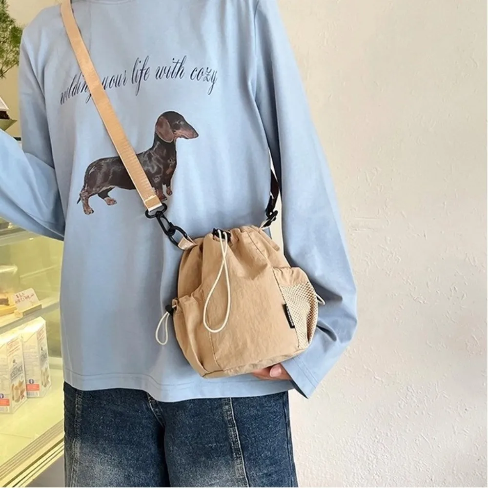Tragbare Einzelschulter-Umhängetasche, Nylon, einfarbig, kleine Tasche, leichte Umhängetasche für den Außenbereich – Detail 3