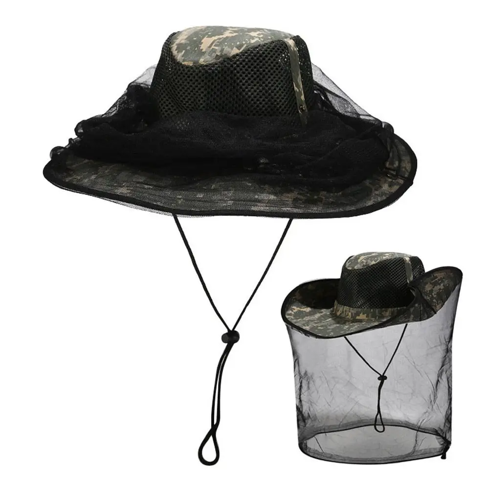 Outdoor Sunscreen Mosquito Hat Repellent Protection Foldable Bucket Hat Insect Bee Protection Net Mesh Insect Proof Cap