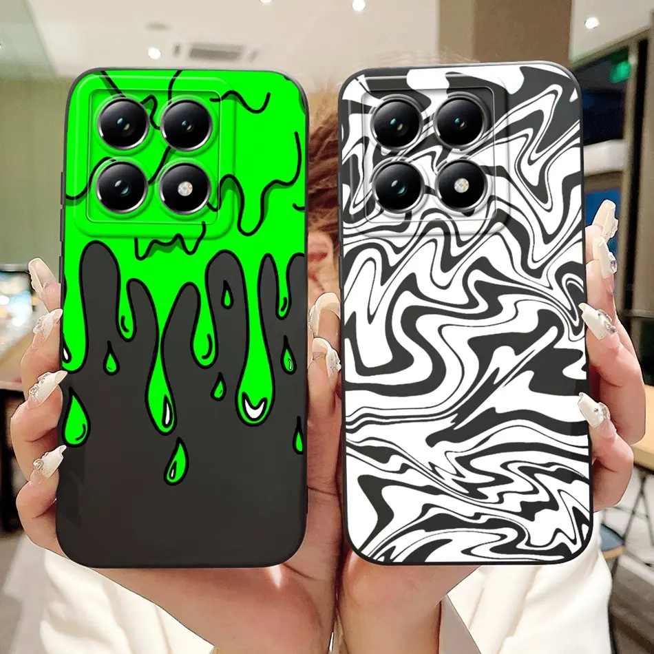 For Xiaomi 14T Pro Mi14T 5G Fashion Moon Milk Ripple Pattern Phone Case For Xiaomi 14T 14TPro Soft Silicone Shockproof Cases