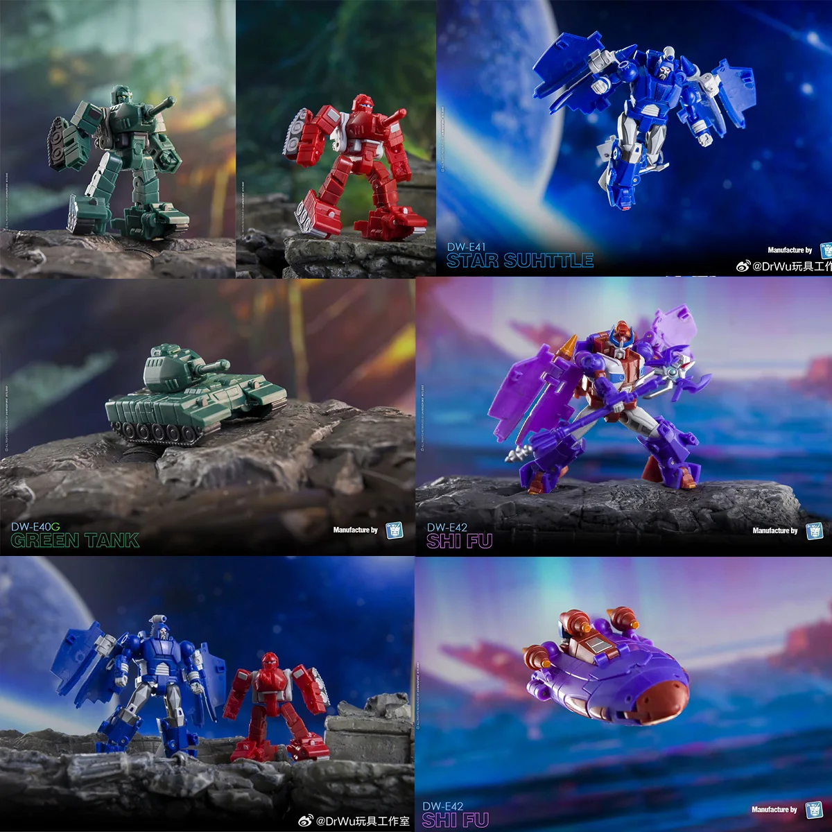 [En stock] Dr. Wu Transformation DW-E40 + E41 Alpha Trion y Warpath DW-E42 + E40G Mini figura de acción de juguete a pequeña escala