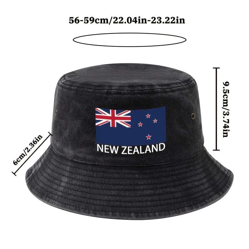Football Event 2026 Printed New Zealand Flag Bucket Hat, a Unisex Fashionable and Versatile Printed NEW ZEALAND Bucket Hat, Ligh