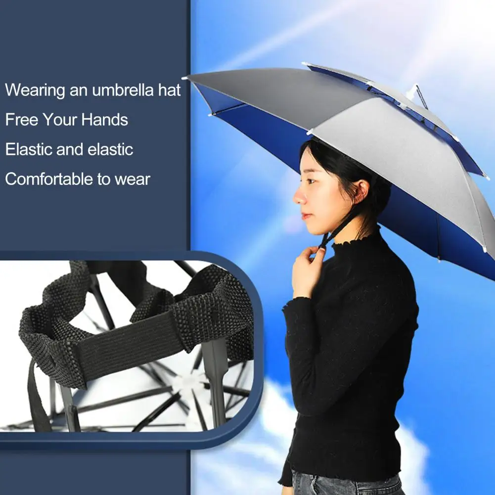 Head Umbrella Hat  Durable Hands-Free Headwear  Adults Kids Sun Rain Umbrella Hat Fishing Supplies