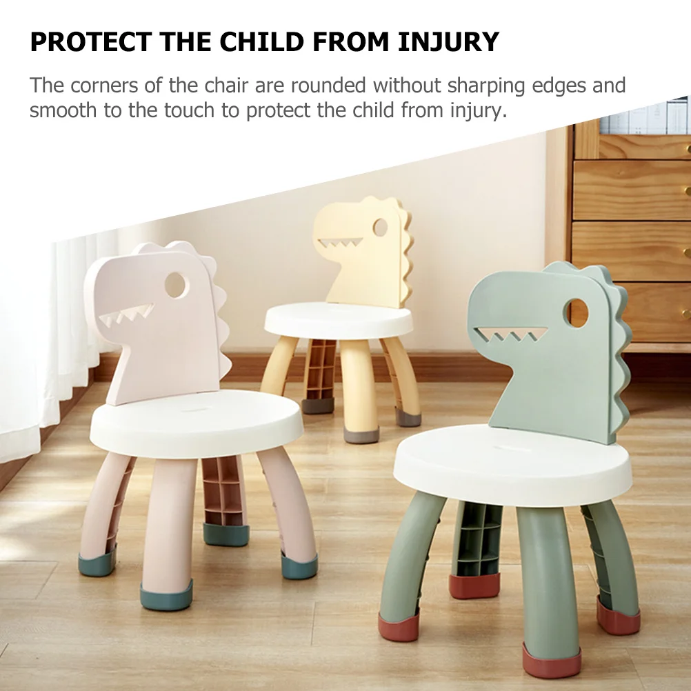 Kids Cartoon Dinosaur Chair Back Stool Kindergarten Children Toddler Anti-Fall Seat Toddler Back Chair Small Stool Entryway