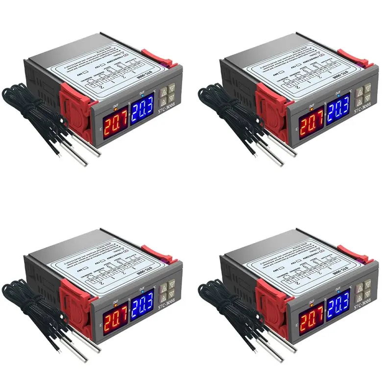 

Цифровой терморегулятор A01F-4X STC-3008 с датчиком температуры и влажности, AC110-220V