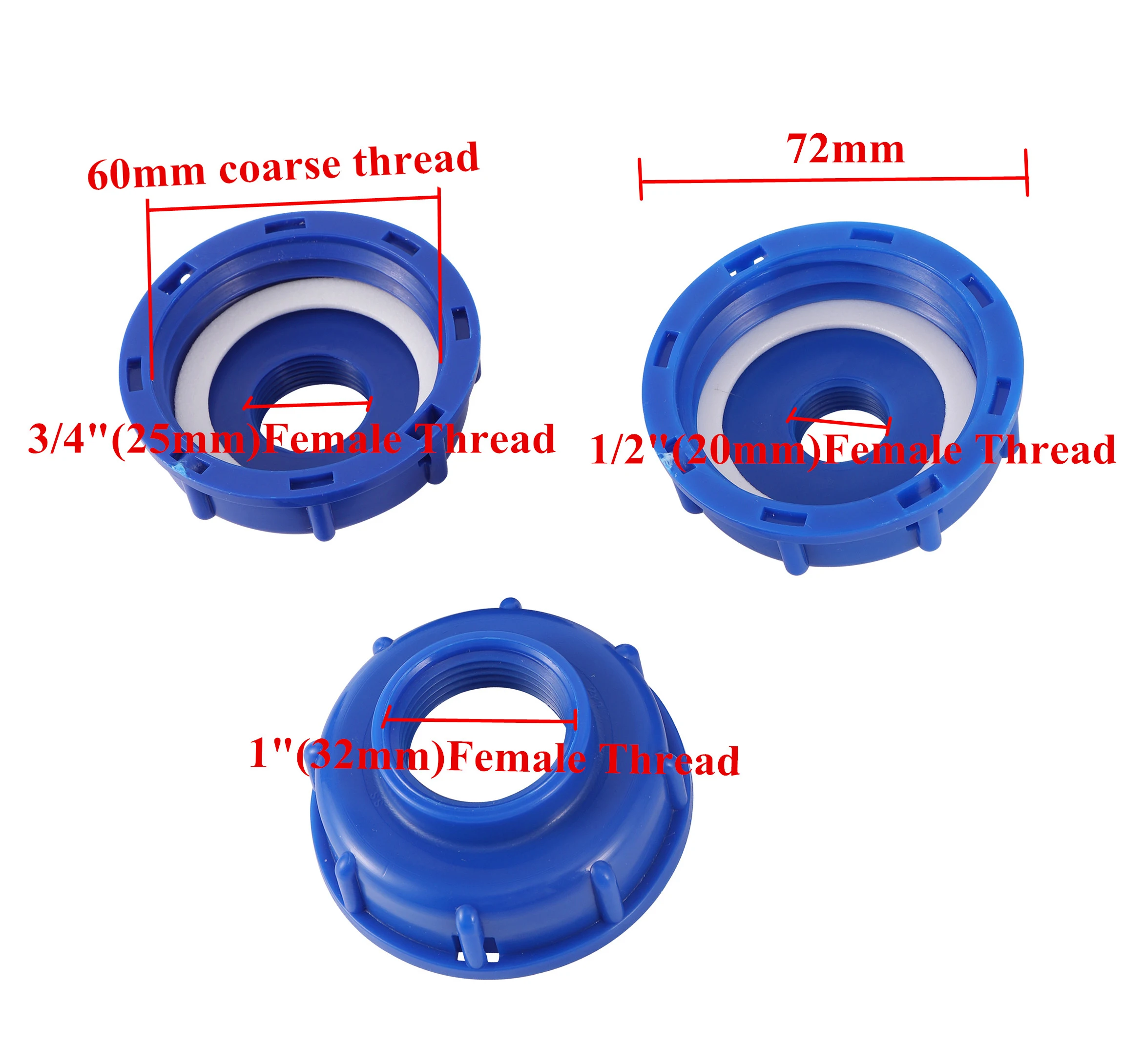 Durable IBC water Tank fittings S60X6 Thread to 1/2