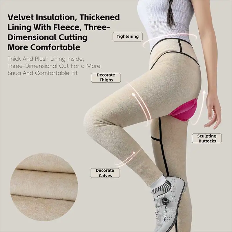 

Cycling Bib Tights Winter Thermal Fleece Lined 0-20°C Warm Breathable Padded Bike Pants for Men Women Cycling Pants