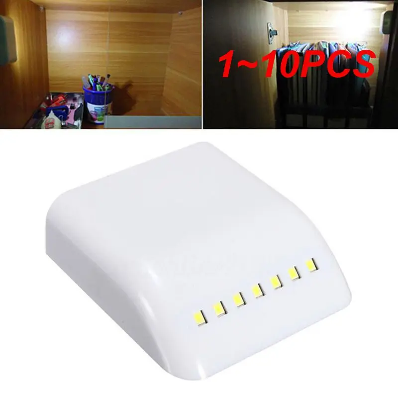 1~10PCS 7leds LED Under Cabinet Light Battery Powered Sensor Touch Closet Lamp for Kitchen Cupboard Wardrobe Inner Night Lamp