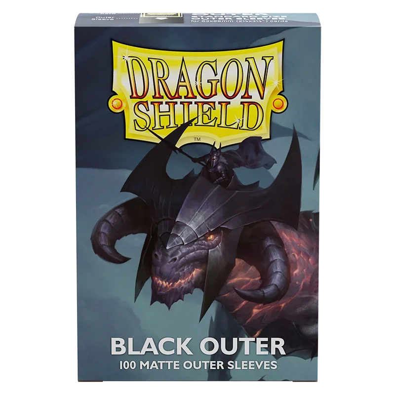 100ct Dragon Shield Standard Size MATTE Clear Black Outer Sleeves