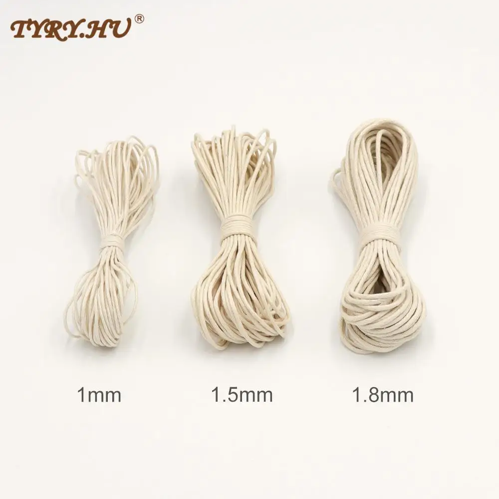 TYRY.HU 1/1.5/1.8mm Waxed Cotton Cord Baby Teether Accessories 10m Rope Waxed Twisted String Thread Line For DIY Jewelry Making