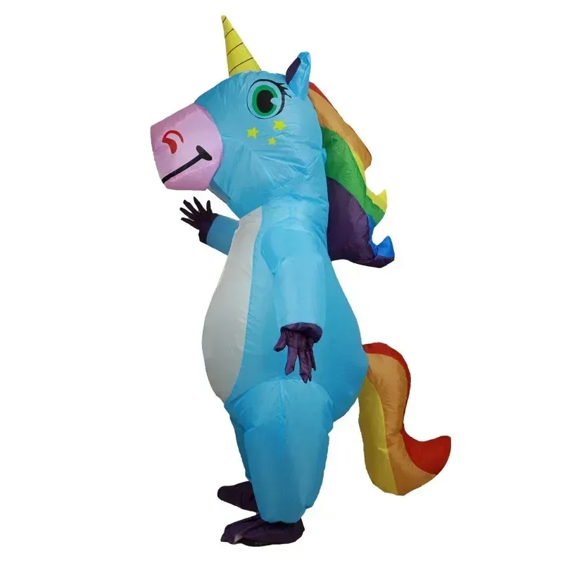 2025 yiyi Cute Unicorn Inflatable Costume Suits Dress Mascot Christmas Party Cosplay Costumes for Man Woman Adult Boys Girls