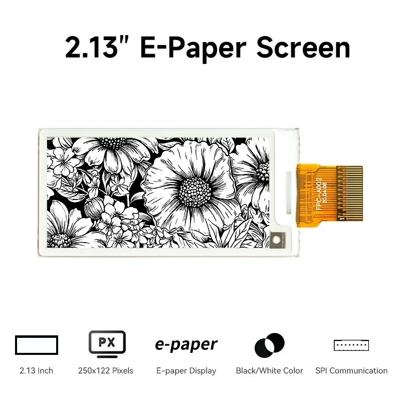 Hot Sale 2.13inch 122*250 E-paper Display Black/White E-Ink Display with SPI Communication - Free Shipping