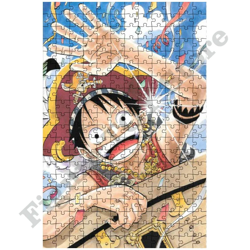 DIY Puzzle Photo Anime Luffy Puzzle 300 500 1000 Pieces Adult Toy Decoration Collection Classic Anime Characters Luffy Home Deco