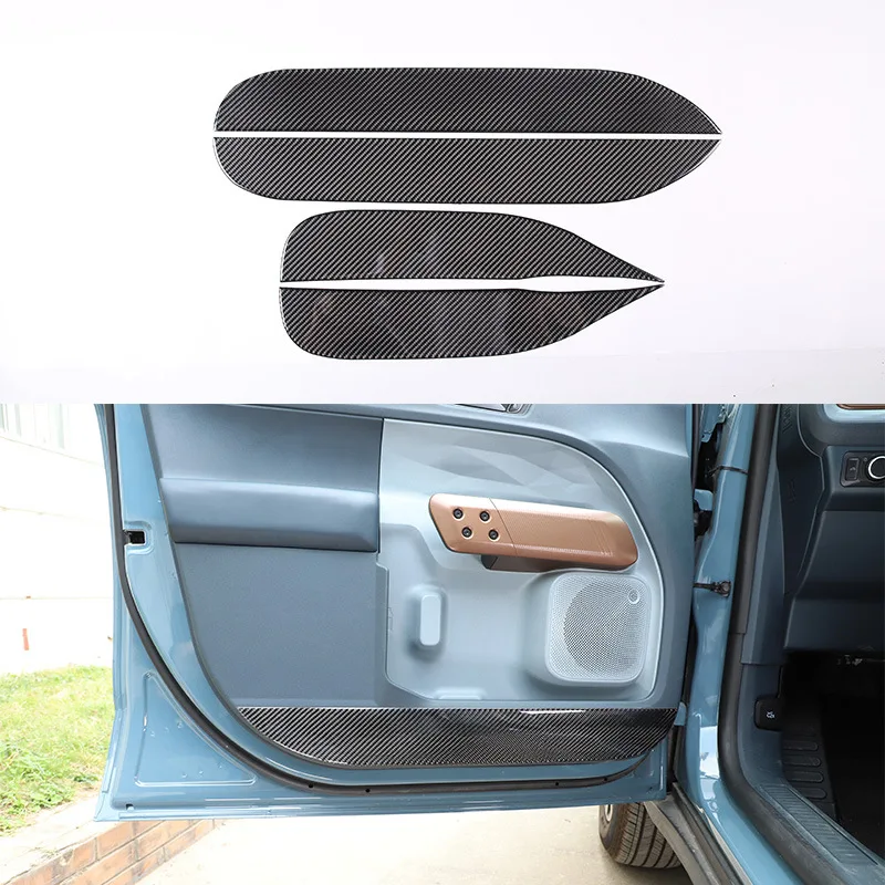 

Car Front Rear Door Panel Sticker For Ford Maverick 2022 Inner Soft Carbon Fiber Accessories