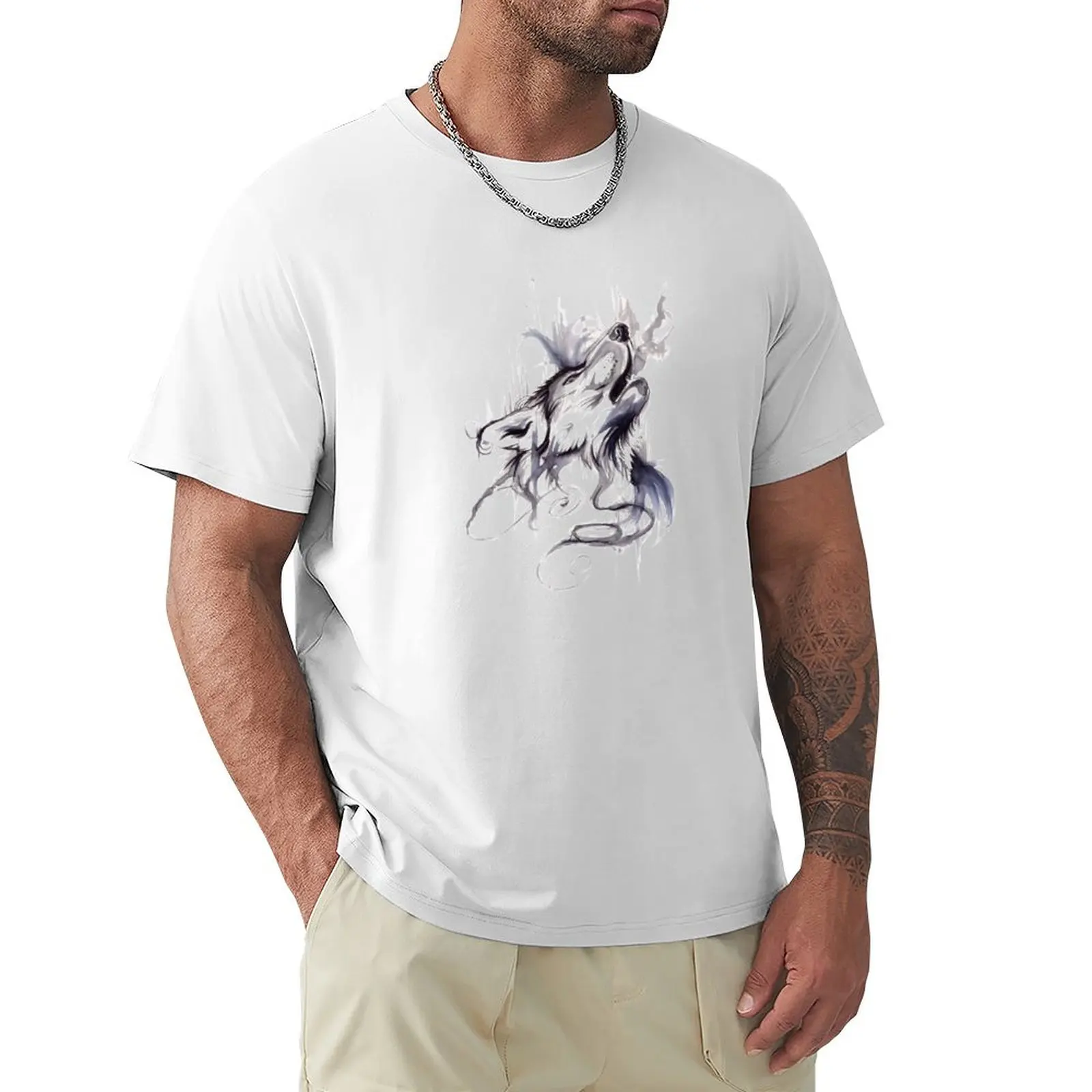 

Wolf T-shirt tees blanks quick drying tops mens funny t shirts