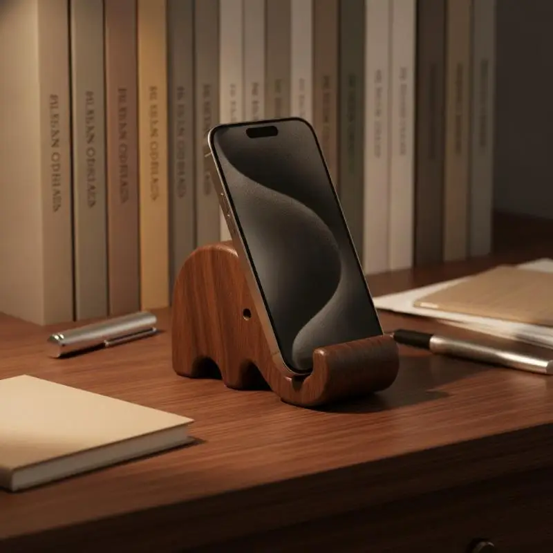 Sleek Sleek Simple Black Walnut Phone Stand Natural Solid Wood Business Card Display Holder for Coworker Gifts - Aliexpress Deal