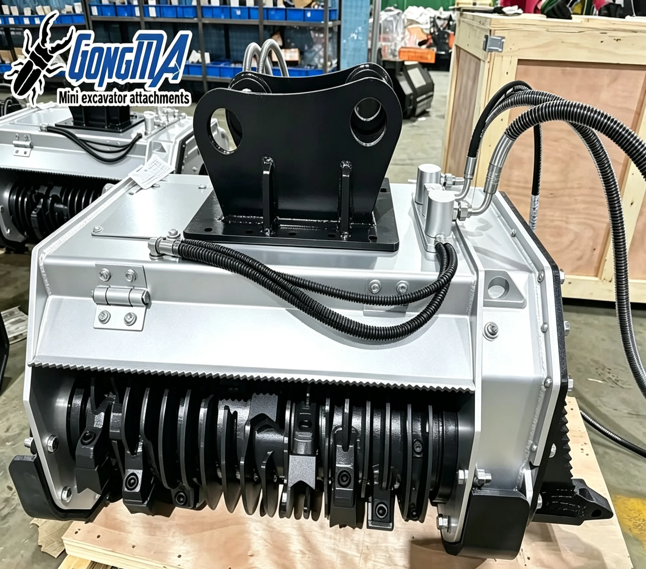 

Mini Excavator Brush Cutter/Mulcher with Motor Gearbox Bearing-Q355B+NM500 Material for 4-6 Ton Excavators
