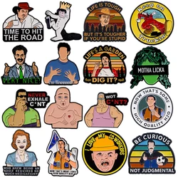 Funny Adult Enamel Pin Cartoon Characters Brooch Pines Men Lapel Pins Badges Clothes Accessories Quotes Jewelry Friends Gifts