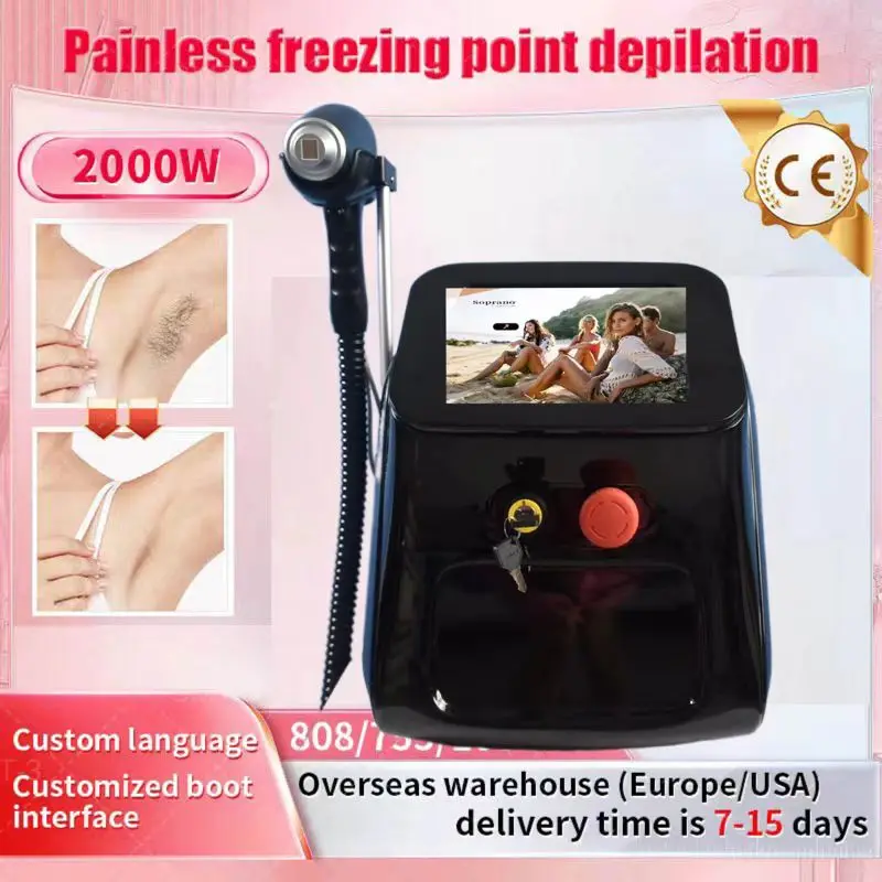 2023 newest selling 808 3 wavelength diode laser hair removal machine professional 2 years warranty portable