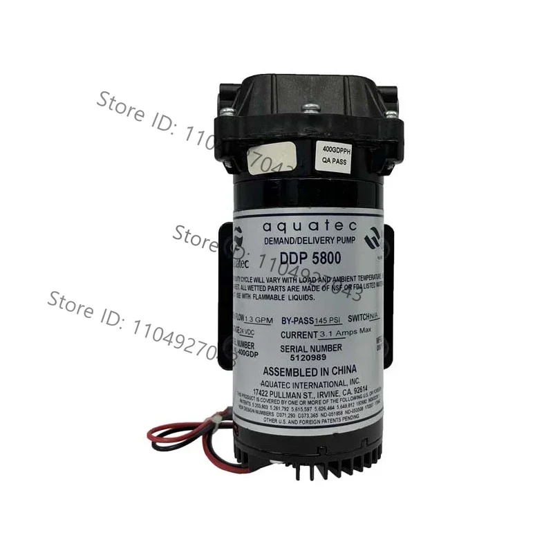 aquatec DDP 5800 Electric Diaphragm Pump DC 24V RO Booster Pump 400GPD 5.1LPM 145PSI for Water Purifier Water Boosting System