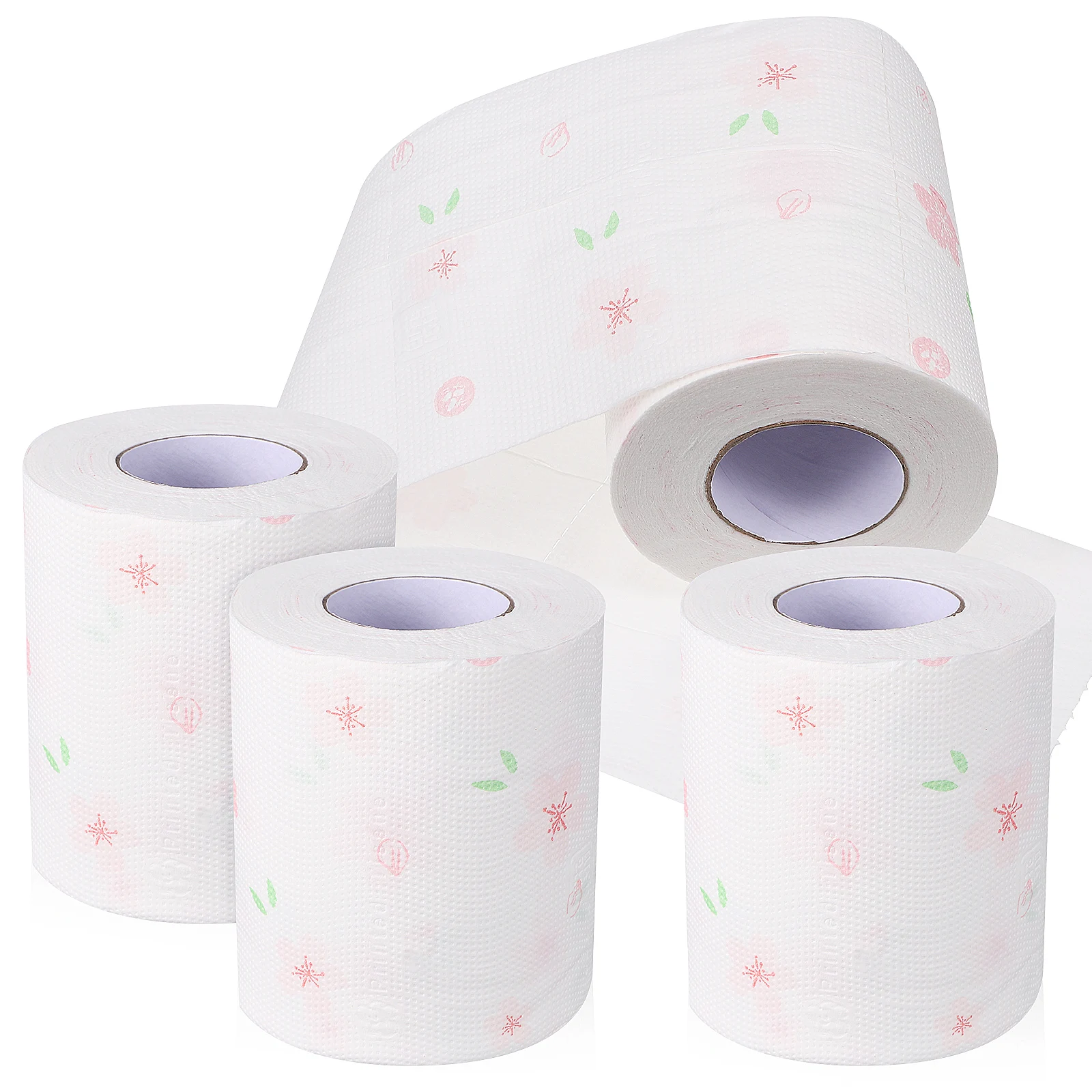 4-rollen badkamer toiletpapier bloemenservetten bloemen bedrukte bloemen