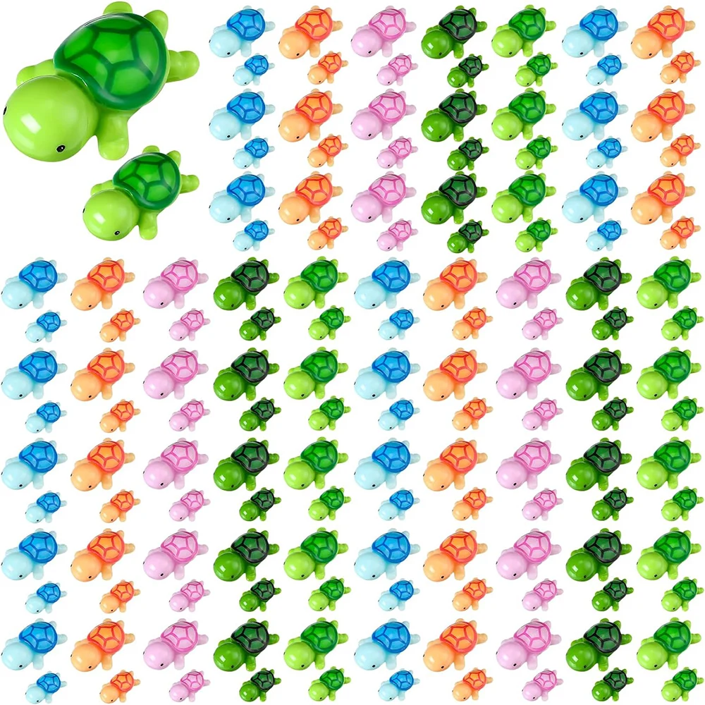 120Pcs Sea Turtle Figurine Tiny Turtle Statue Mini Sea Creatures Tortoise Miniature Resin Animals for DIY Garden Decoration