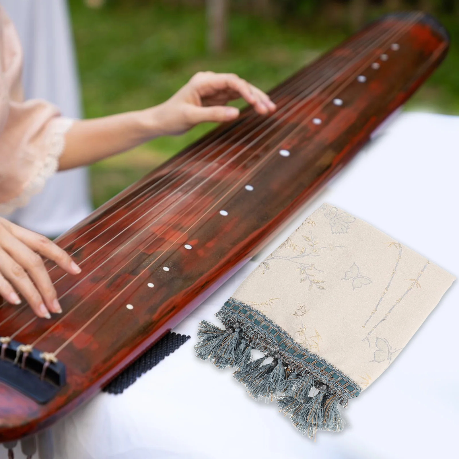 

Protective Zither Covers Dust Cloth Ancient for Guzheng Instrument Blue Cotton Linen Replacement