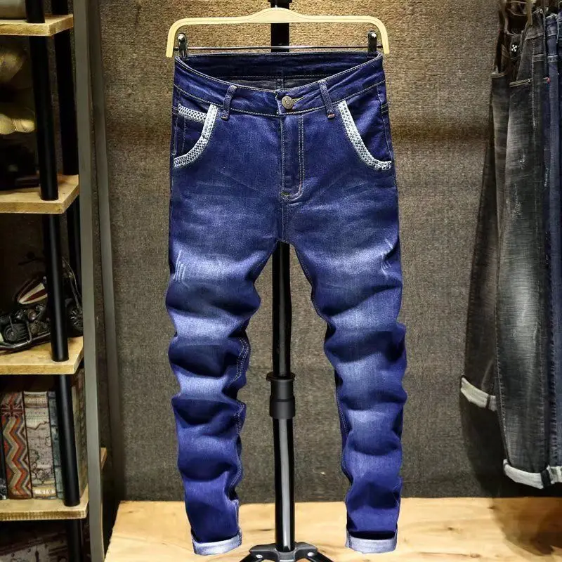 New Long Pants for Man Luxury Jeans Denim Cowboy Punk System Designer High Quality Slim Pants Jeans Designer Men