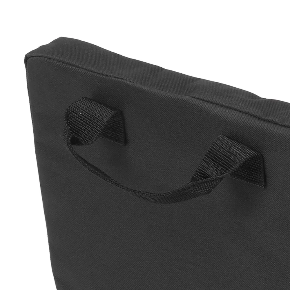 Durable With Zippered Pocket Folding Chair Cushion With Handle Black Adjustable Floor Chair Portable Stadium Seat Travel Use
