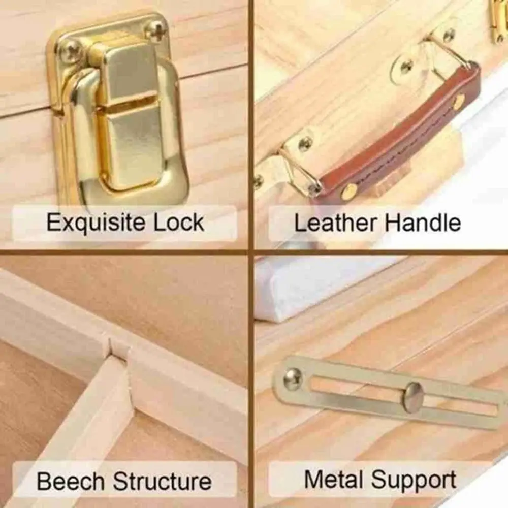 

Artist Wooden Desktop Art Table Easel Painting Supplies Sketch Box Oil Paint