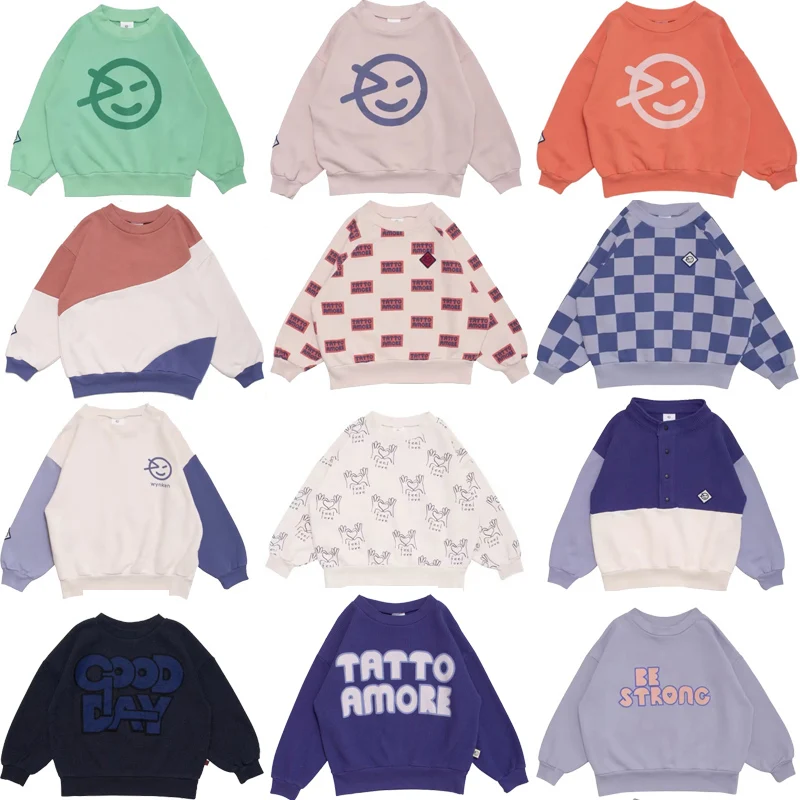 

Kids Sweaters 2023 New Spring Wyn Brand Boys Girls Cute Print Sweatshirts Baby Child Toddler Cotton Tops Outwear Clothing