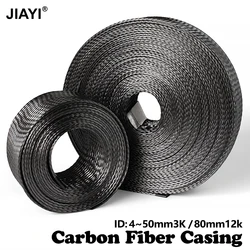 Carbon Fibre 2MM-40MM bushing High Temperature Resistant Braided Mesh bushing Wire Sleeve High Strength Protection Sleeve