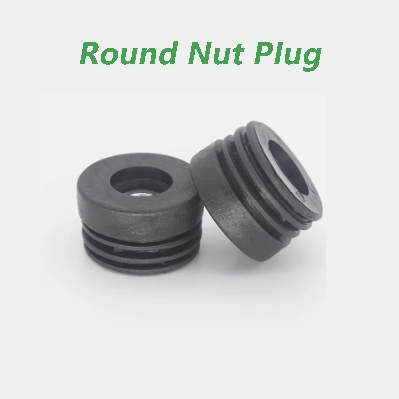 

Round Plastic Pipe Plugs Blanking End Caps Pipe Tube With M6 M8 M10 Hole Plug Nut Foot Pad Balance Adjustable Wheel Accessories