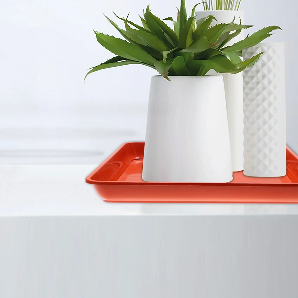 

15 Pcs Plant Pots Indoor Flower Bottom Mat Plastic Drip Tray Planter Saucer Square for Plants Red Saucers Drainage