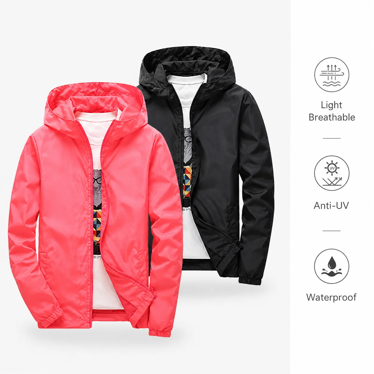 Camping Rain Coat Men Women Windbreaker Women Men Waterproof Jacket Cycling Protect Clothing Fishing Rain Wind Breaker Jacket